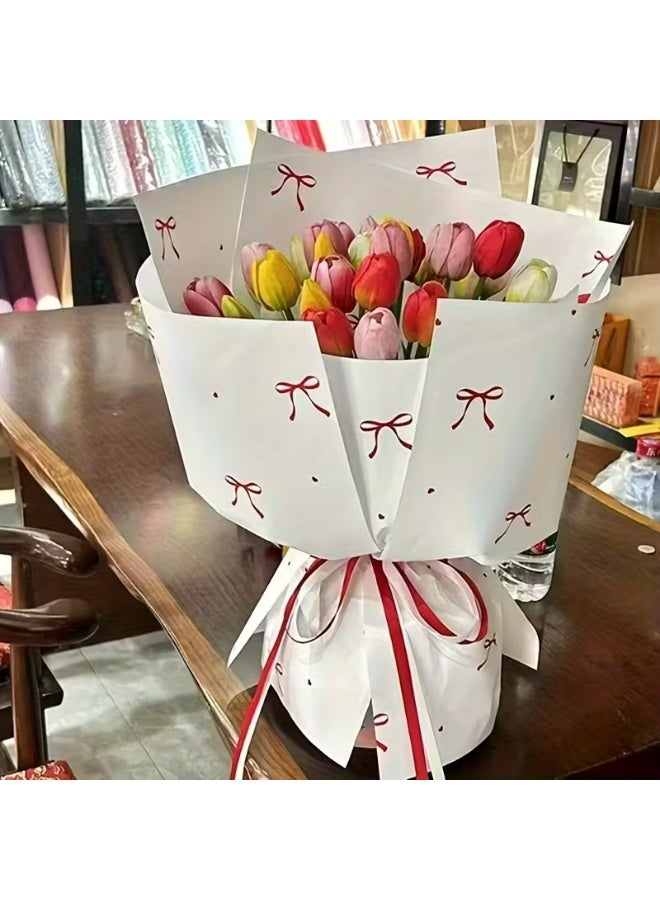 Kandid 5 أوراق تغليف هدايا عيد الحب بنمط bows (وردي) - Image 4